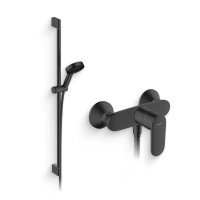 Душевой комплект Смеситель для душа Hansgrohe Vernis Blend 71640670 черный + Гарнитур Pulsify Relaxation 105 3jet 24170670 матовый черный