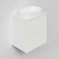 Тумба с раковиной La Fenice Terra Twin 60 подвесная, bianca, столешница белый мрамор, раковина белая матовая