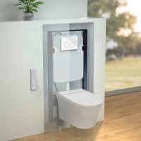 Комплект Jacob Delafon Seine E34360-00 умный подвесной унитаз + инсталляция + кнопка