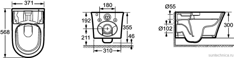 Комплект Jacob Delafon Seine E34360-00 умный подвесной унитаз + инсталляция + кнопка