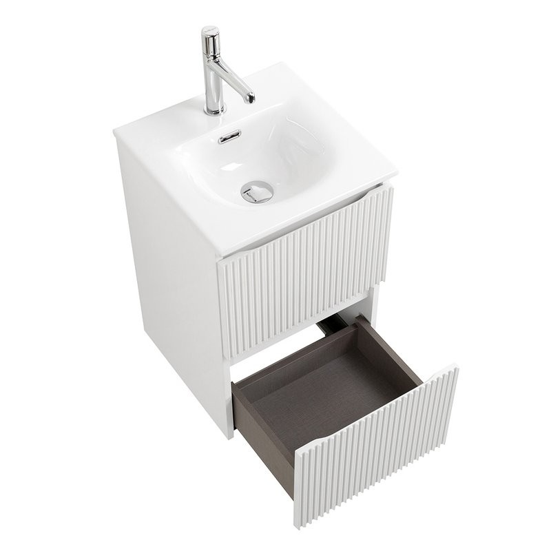 Мебель для ванной комнаты BelBagno Uno-mini 40 подвесная, 2 ящика, bianco opaco