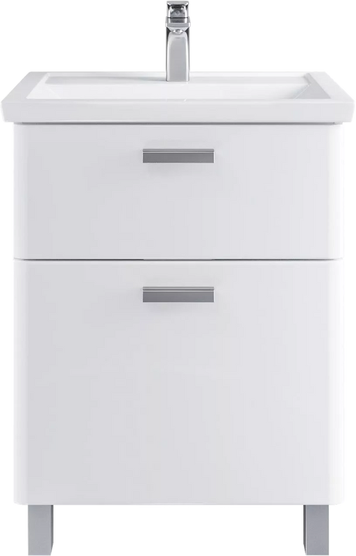 Тумба с раковиной SanStar Gretta 60 напольная, белая, раковина Kirovit Фостер 60