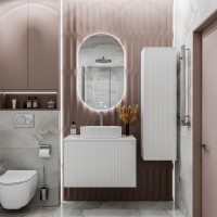 Мебель для ванной комнаты Grossman Кристалл 80 подвесная, белый глянец