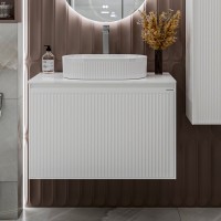 Мебель для ванной комнаты Grossman Кристалл 80 подвесная, белый глянец