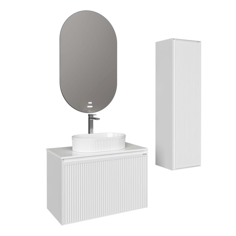 Мебель для ванной комнаты Grossman Кристалл 80 подвесная, белый глянец