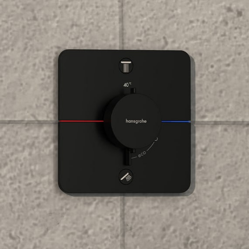 Термостатический смеситель встраиваемый Hansgrohe ShowerSelect Comfort Q 15583670 С ВНУТРЕННЕЙ ЧАСТЬЮ, черный матовый