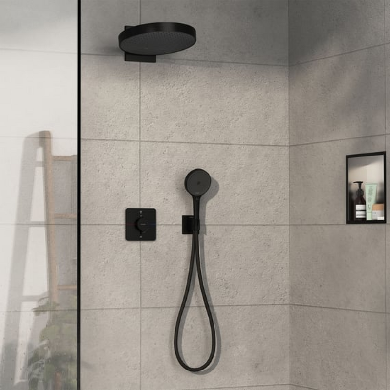 Термостатический смеситель встраиваемый Hansgrohe ShowerSelect Comfort Q 15583670 С ВНУТРЕННЕЙ ЧАСТЬЮ, черный матовый