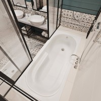 Акриловая ванна Lavinia Boho Bristol 160x75 см, встраиваемая, белая, с каркасом, с подголовником