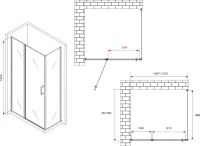 Душевой уголок Abber Sonnenstrand AG04110MS-S75M 75x110, профиль хром, стекло матовое