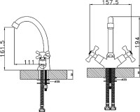 Смеситель для раковины Rossinka H H02-62