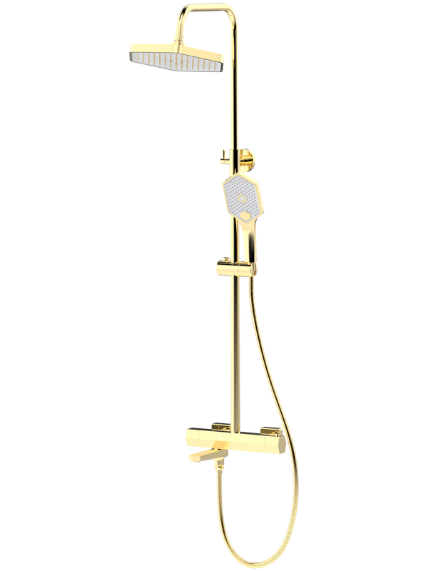 Душевая стойка Haiba HB24726-5 с термостатом, золото
