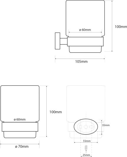 Стакан Bemeta Oval 118410011