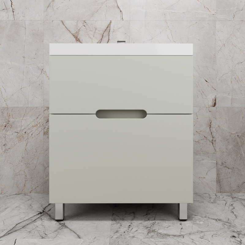 Тумба с раковиной Style Line Матис 70 напольная, олива