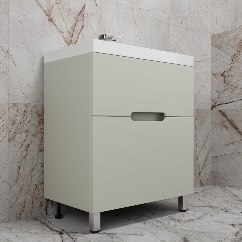 Тумба с раковиной Style Line Матис 70 напольная, олива