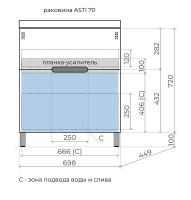 Тумба с раковиной Style Line Матис 70 напольная, олива