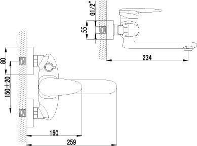Комплект для ванной Lemark Status LM4414C + LM4409C