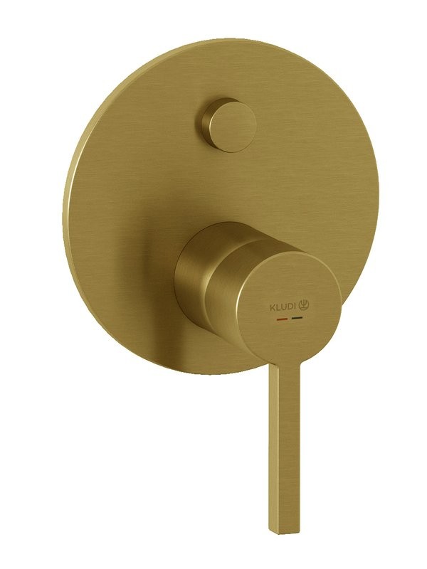 Встраиваемый смеситель для душа и ванны Kludi Nova Fonte 20759N015 С ВНУТРЕННЕЙ ЧАСТЬЮ, брашированное золото PVD
