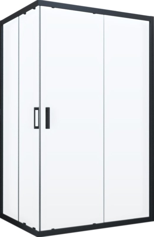 Душевой уголок Vegas Glass ZA-F Novo 110*90 02М 01 профиль черный матовый, стекло прозрачное