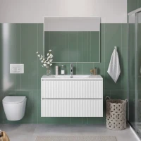 Тумба с раковиной BelBagno Uno 100 подвесная, 2 ящика, bianco opaco