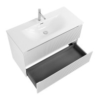 Тумба с раковиной BelBagno Uno 100 подвесная, 2 ящика, bianco opaco