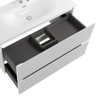 Тумба с раковиной BelBagno Uno 100 подвесная, 2 ящика, bianco opaco