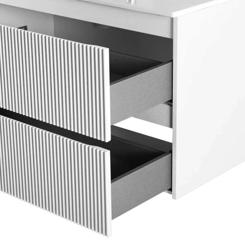 Тумба с раковиной BelBagno Uno 100 подвесная, 2 ящика, bianco opaco