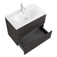 Тумба с раковиной BelBagno Uno 90 подвесная, 2 ящика, матовая темно-серая