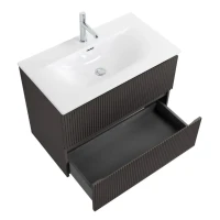Тумба с раковиной BelBagno Uno 90 подвесная, 2 ящика, матовая темно-серая