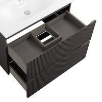 Тумба с раковиной BelBagno Uno 90 подвесная, 2 ящика, матовая темно-серая