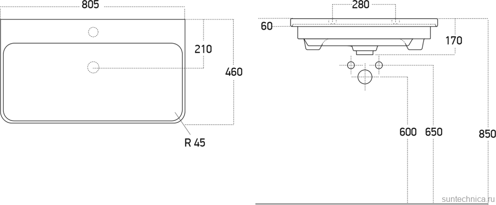 Тумба с раковиной Dreja Luxury Plus 80 матовая белая