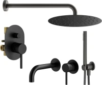 Комплект для ванной Plumberia Selection Ixo KITXO15NO210 С ВНУТРЕННЕЙ ЧАСТЬЮ, черный матовый