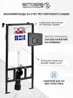 Комплект Инсталляция BETTOSERB Sava Fix Slim 40006456 + Кнопка Twin 40006459 цвет матовый черный