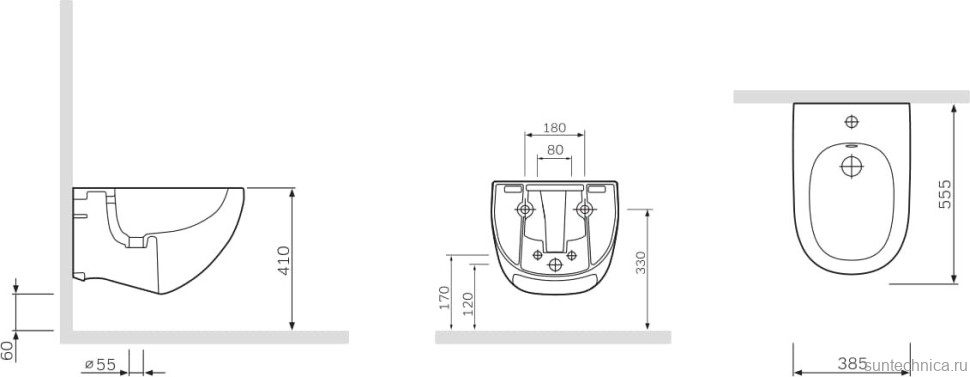 Биде подвесное AM.PM Sensation C303411WH глянцевое белое