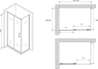 Душевой уголок Abber Schwarzer Diamant AG301005-S605 100x60, профиль хром, стекло прозрачное
