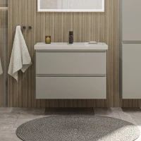 Тумба с раковиной SanStar Riana 80 подвесная, grey, раковина Фостер 80