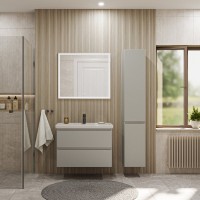 Тумба с раковиной SanStar Riana 80 подвесная, grey, раковина Фостер 80