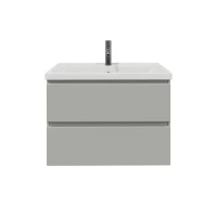Тумба с раковиной SanStar Riana 80 подвесная, grey, раковина Фостер 80