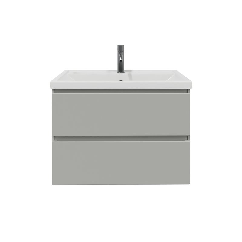 Тумба с раковиной SanStar Riana 80 подвесная, grey, раковина Фостер 80