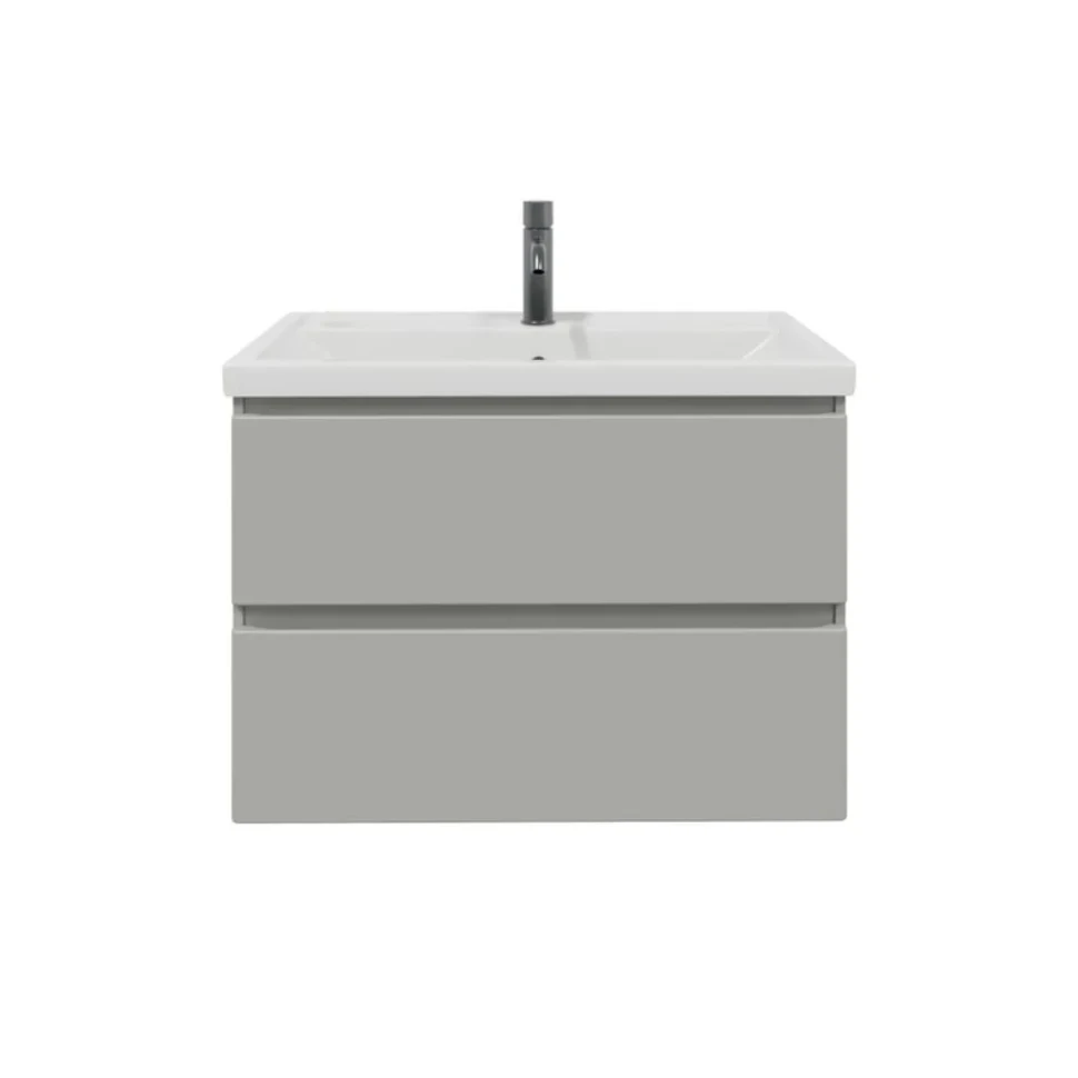 Тумба с раковиной SanStar Riana 80 подвесная, grey, раковина Фостер 80
