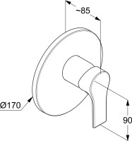 Встраиваемый смеситель для душа и ванны Kludi Zenta SL 486550565 хром