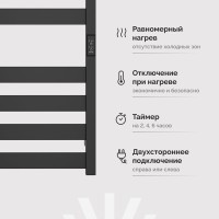 Полотенцесушитель электрический EWRIKA Пенелопа G 80х50, черный