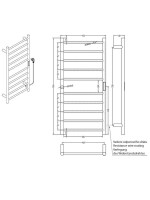Полотенцесушитель электрический Bemeta 704151041 95x45 см, подключение справа, скрытое подключение справа, глянцевый хром, лесенка