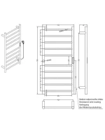 Полотенцесушитель электрический Bemeta 704151041 95x45 см, подключение справа, скрытое подключение справа, глянцевый хром, лесенка