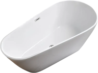 Акриловая ванна Ceruttispa MIMI170II 170x80 см, отдельностоящая, белая, овальная, с каркасом, со сливом-переливом, с донным клапаном