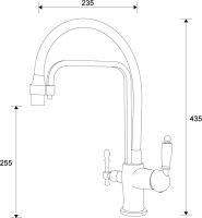 Смеситель для кухни Zorg Sanitary ZR 342-8 YF с гибким изливом