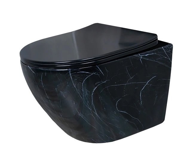 Унитаз подвесной GID Convexo Bs2198 безободковый, с микролифтом, под глянцевый камень