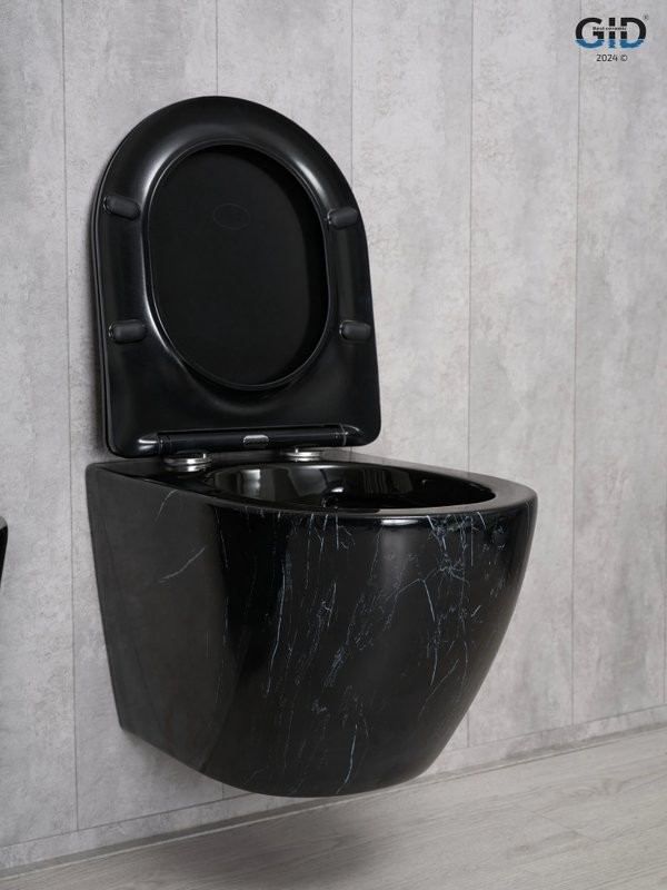 Унитаз подвесной GID Convexo Bs2198 безободковый, с микролифтом, под глянцевый камень