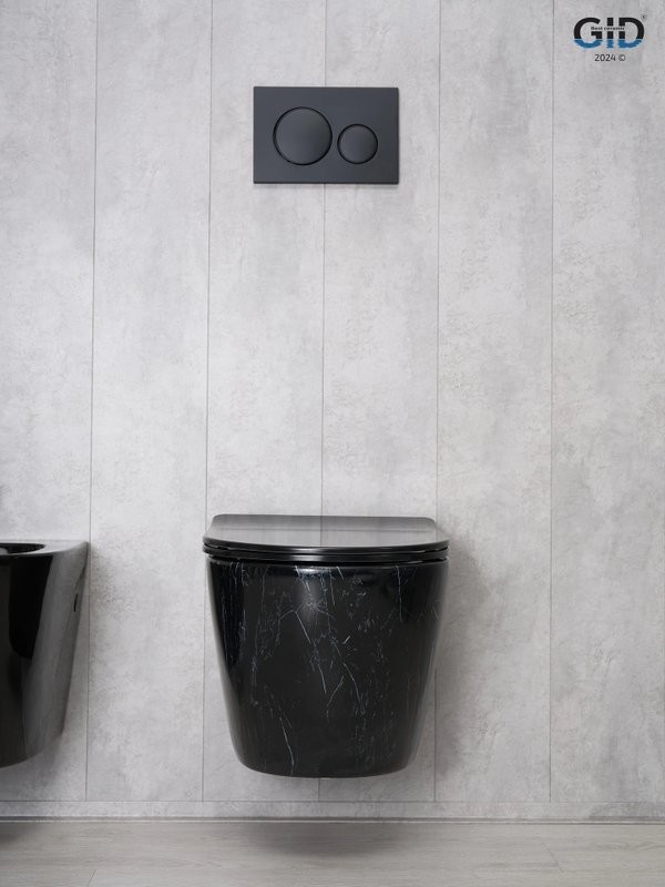 Унитаз подвесной GID Convexo Bs2198 безободковый, с микролифтом, под глянцевый камень