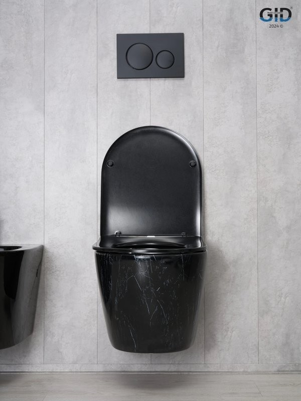 Унитаз подвесной GID Convexo Bs2198 безободковый, с микролифтом, под глянцевый камень