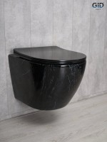 Унитаз подвесной GID Convexo Bs2198 безободковый, с микролифтом, под глянцевый камень